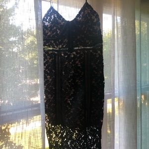 Black & tan lace dress